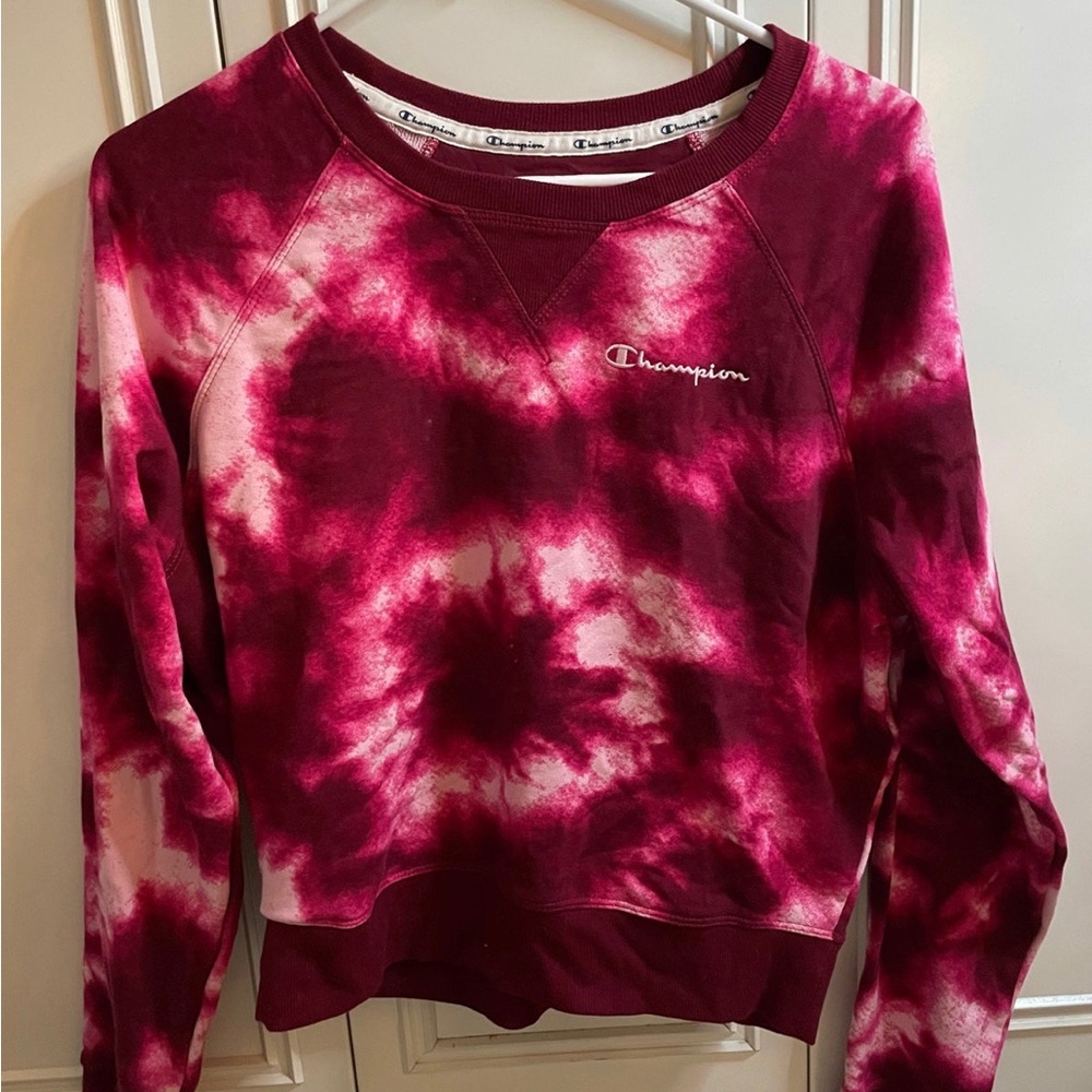 Champion tie dye cropped crew neck